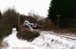 Hp Eckelhausen am 27.01.2995 - OHE 330092 mit Leerzug für den nächsten Holzzug von Hermeskeil